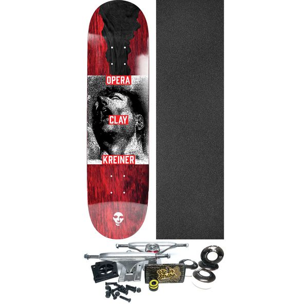 Opera Skateboards Clay Kreiner Agony Red / Black Skateboard Deck - 8.5" x 32" - Complete Skateboard Bundle